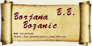 Borjana Božanić vizit kartica